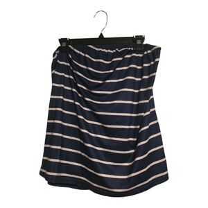 Navy and White Striped Skirt